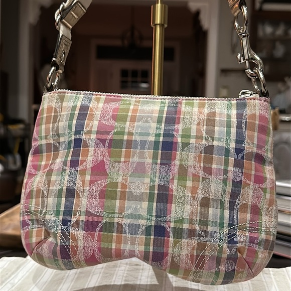 Coach Poppy Madras Signature Plaid Sequined Pink Crossbody Shoulder Bag, Vintage - Picture 3 of 16